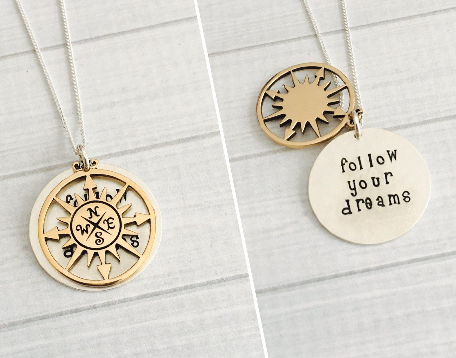 Graduation Jewelry - Follow Your Dreams Necklace - Graduation Gift - Inspirational Gift - Hidden Message Necklace - Christmas Gift for Her
