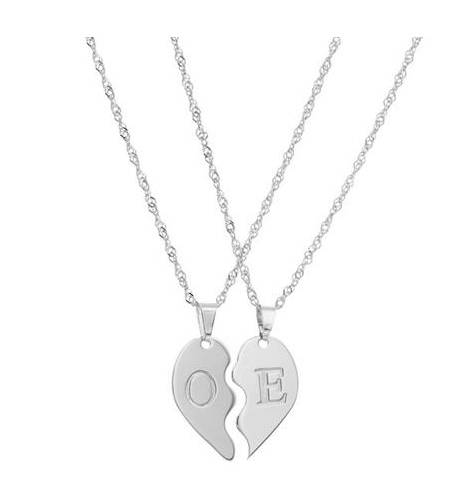 Half Heart Necklace - Split Heart Necklace - Best Friend Necklace - BFF Necklace - Mother Daughter Necklaces - Friendship Necklace