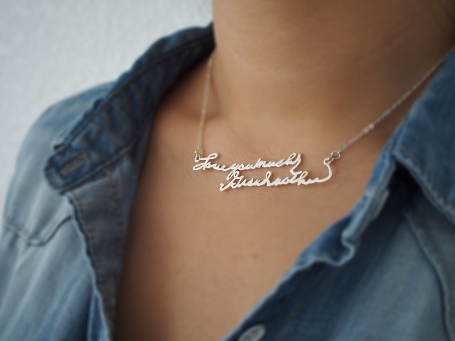 Handwriting Jewelry &bull; Signature Necklace &bull; Personalized Jewelry &bull; Memorial Necklace &bull; Keepsake Jewelry &bull; MOTHER'S GIFT &bull; NH01