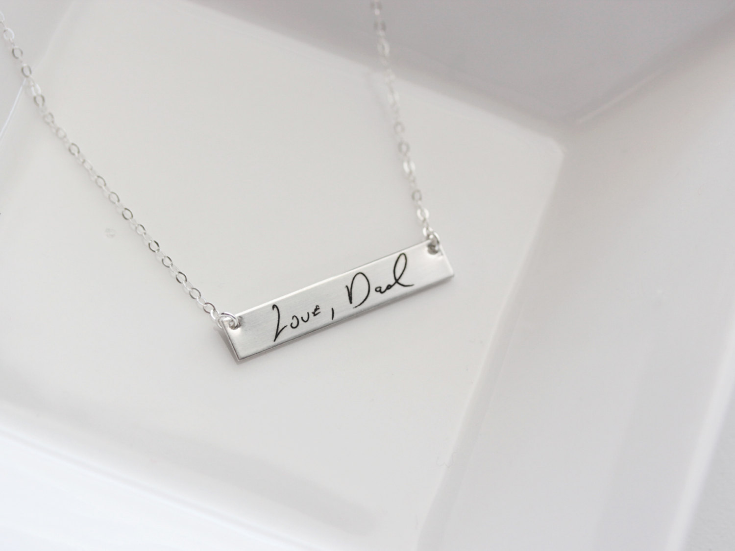 Handwriting Necklace - Custom Handwriting Necklace Engraved Signature Handwriting Gift for Her Signature Necklace, Remembrance Gift Engraved
