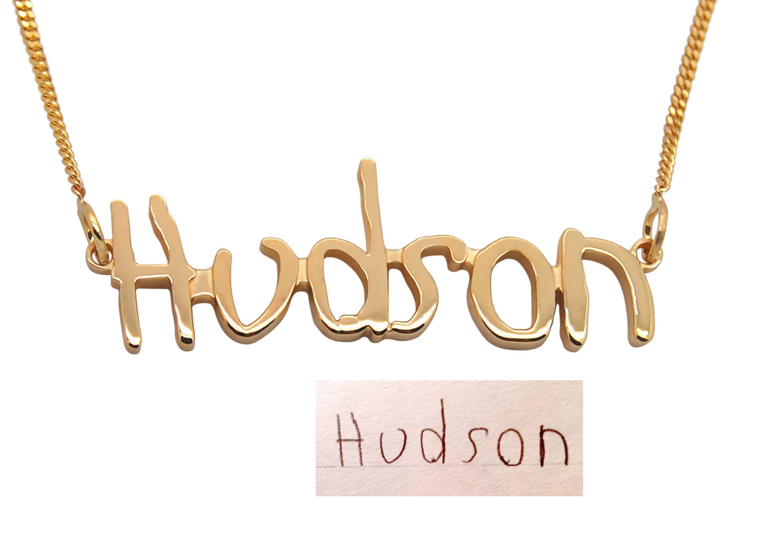 Handwriting Necklace, 18k Gold Name Necklace, Personalized Name Necklace Cursive, Solid Gold Custom Handwriting Jewelry Valentines Day gift