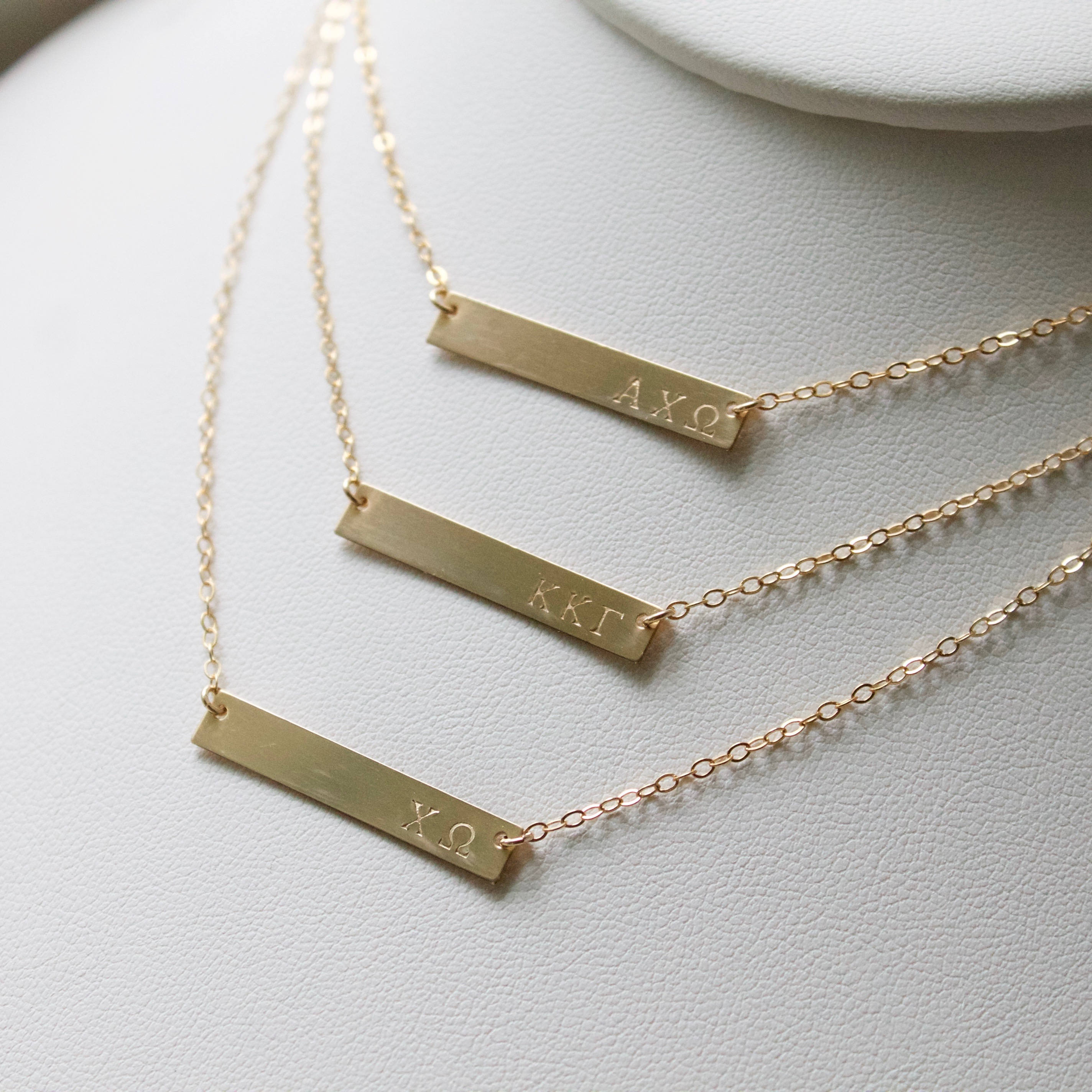 KAPPA KAPPA GAMMA Necklace / Sorority Necklace / Sorority Bar Necklace /Greek Jewelry / Sorority Gift / Sorority Jewelry / Licensed Designer
