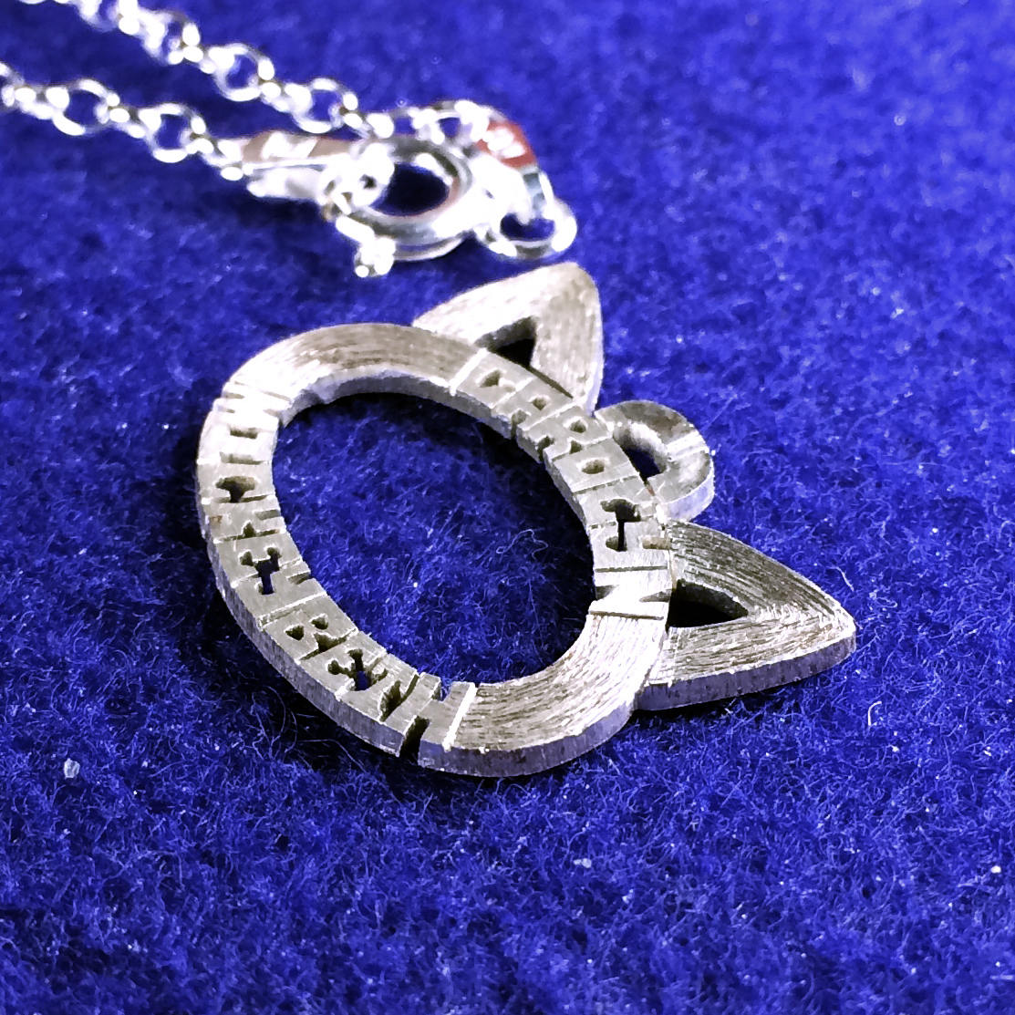 Kitty cat silver necklace, name necklace from gold.