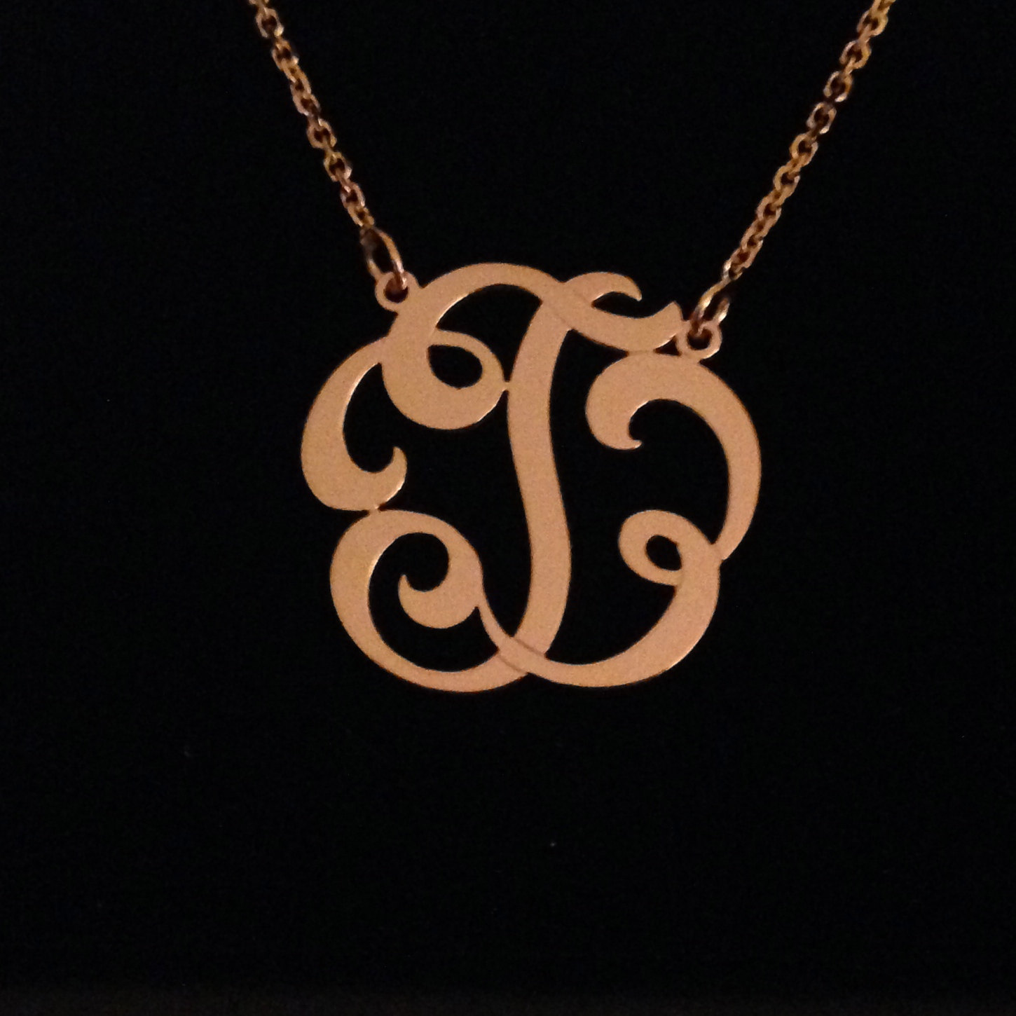 Mini 18k Gold Single Initial Monogram Necklace