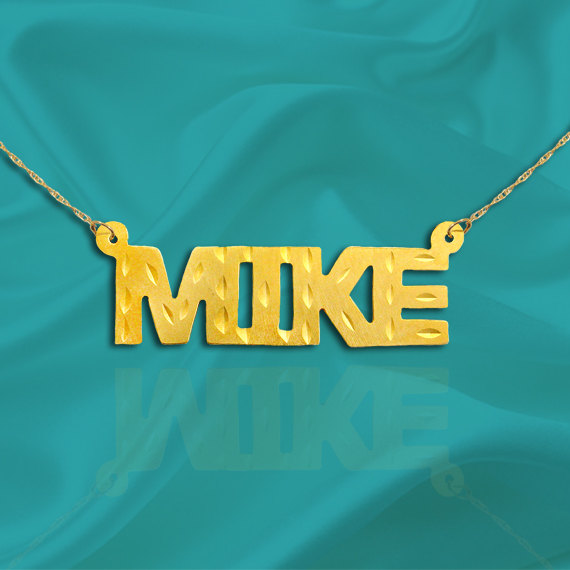 Name Necklace - 18k Gold Plated Sterling Silver Handcrafted - Personalized Name Necklace - Made in USA