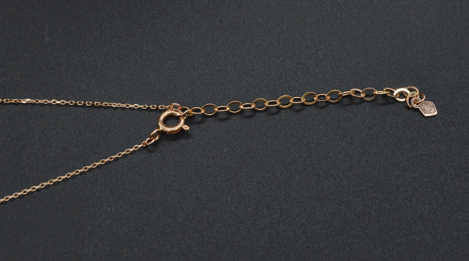 PM172 18k Solid Rose Gold Bar Necklace chain, Stick Bar Necklace