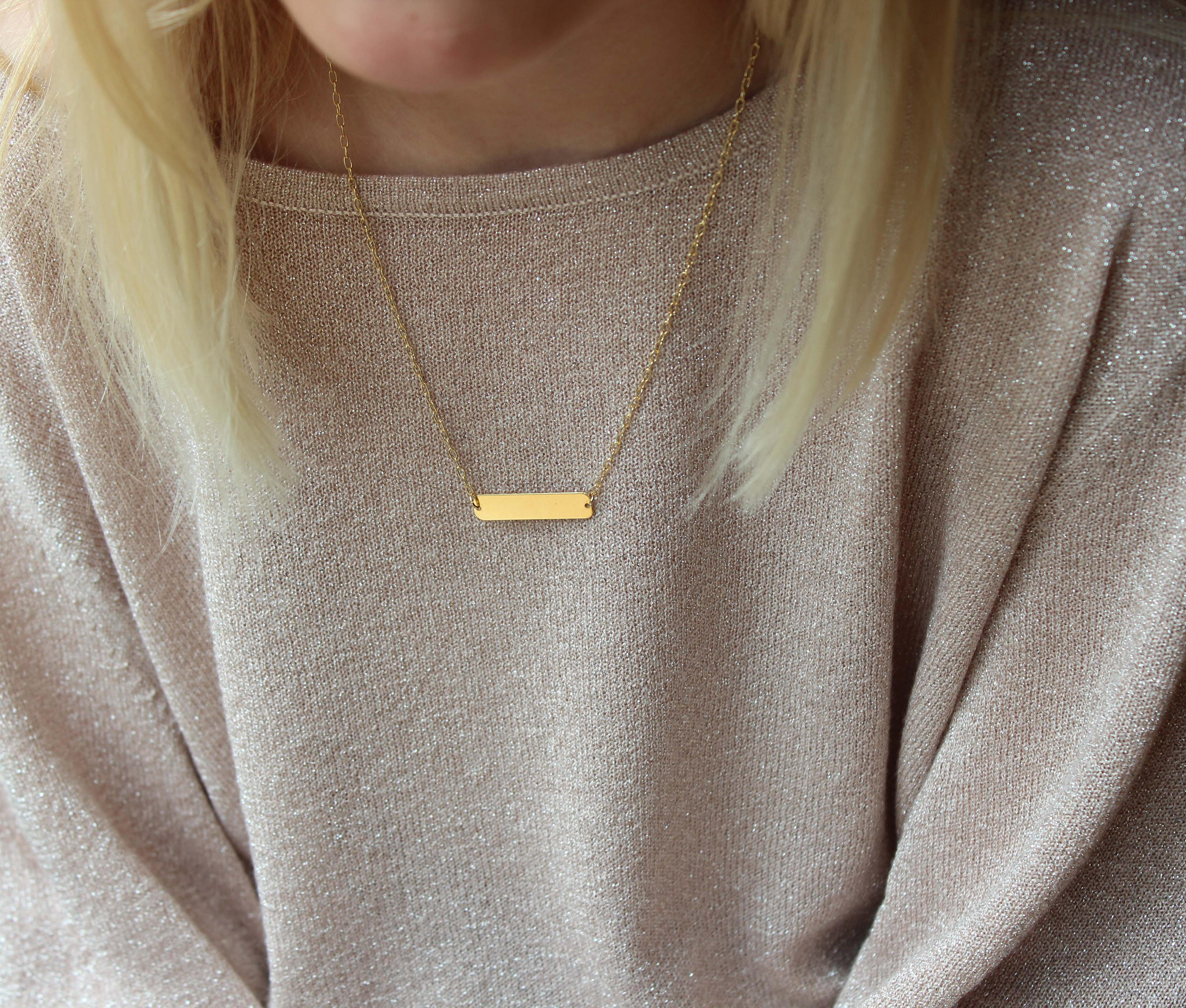 Personalized Gold Bar Necklace, Silver and Gold Bar Necklace, Silver Bar Necklace Gift, Initial Bar Necklace, Gold Bar Necklace, Friend Gift