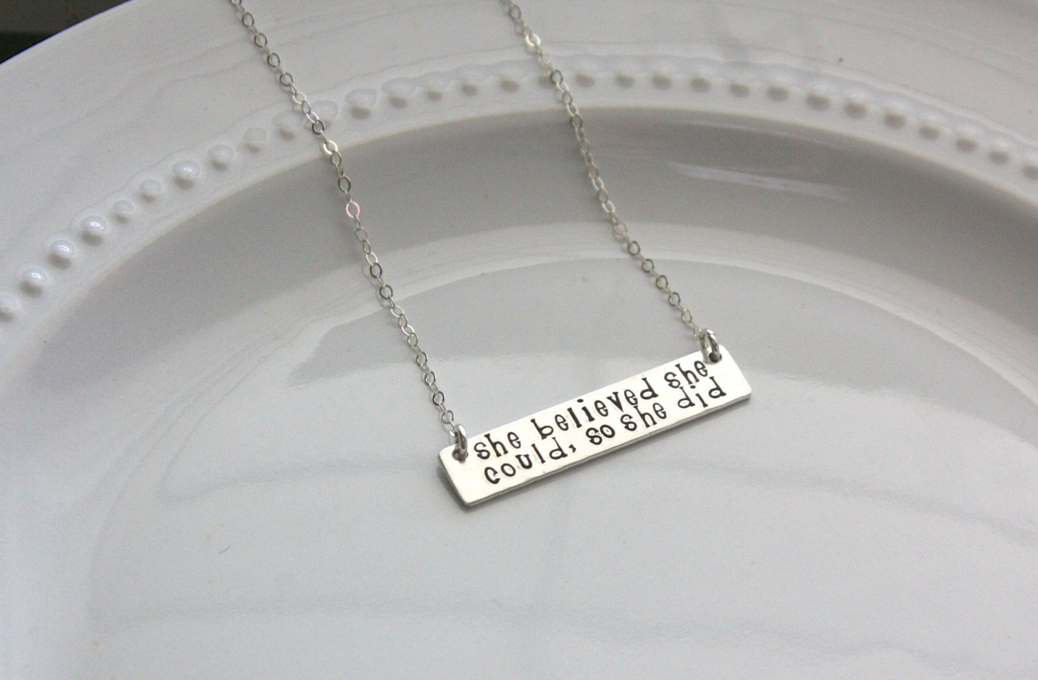 She Believed She Could Necklace - Inspirational Jewelry - Graduation Gift - Inspirational Mother's Day Gift