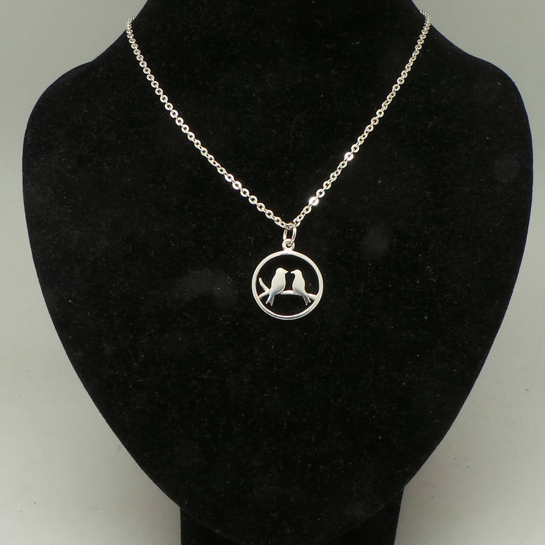 Silver Birds on Branches Necklace Pendant - Mother and Daughter Necklace, Animal Necklace, Best Friend Friendship Gift, Long Distance GIft