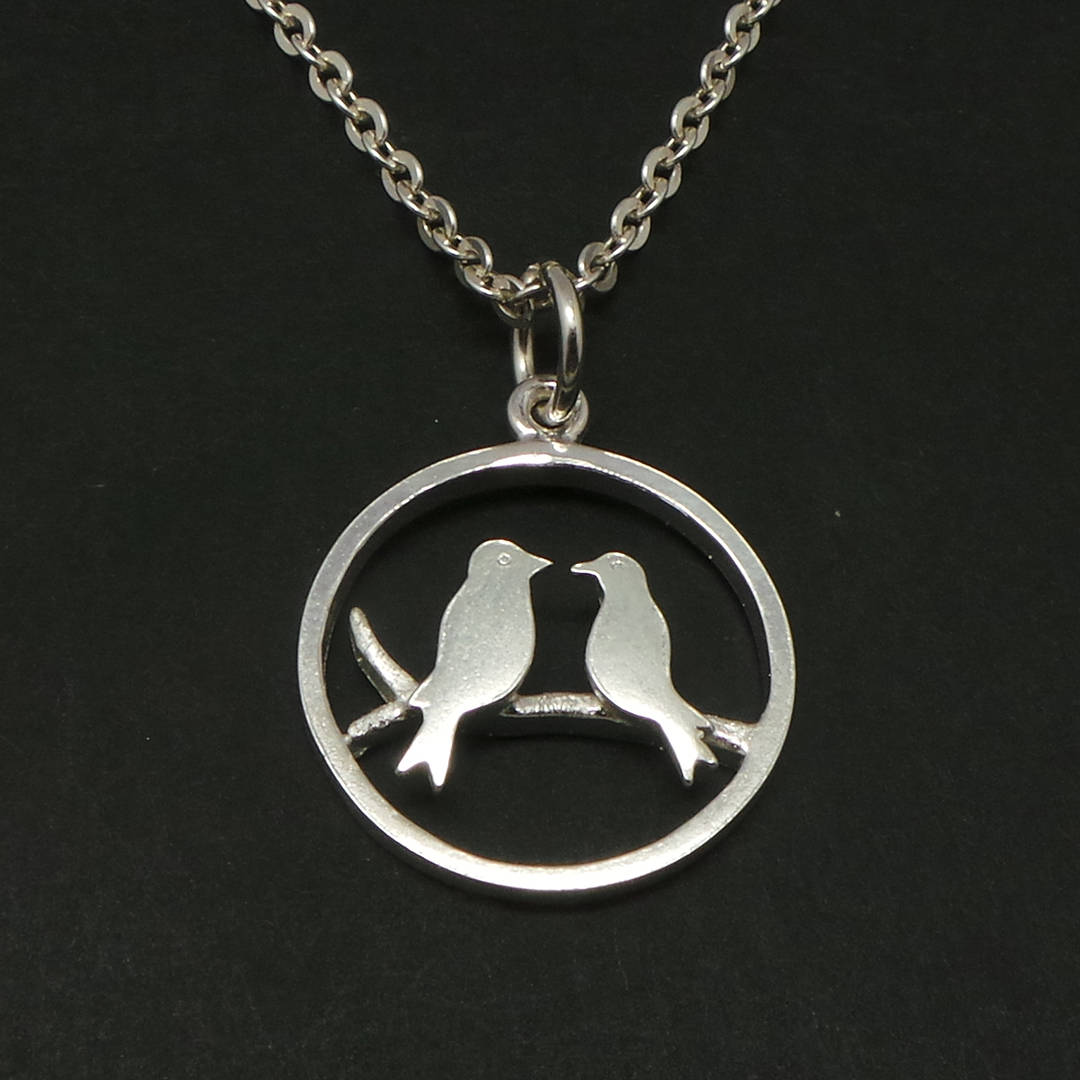 Silver Birds on Branches Necklace Pendant - Mother and Daughter Necklace, Animal Necklace, Best Friend Friendship Gift, Long Distance GIft