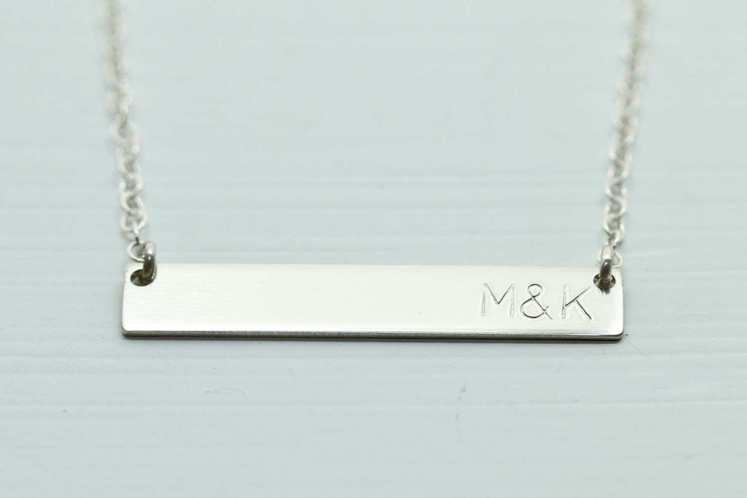 Silver bar necklace - dainty silver necklace - minimalist necklace - sterling silver jewelry - simple silver necklace - engraved necklace