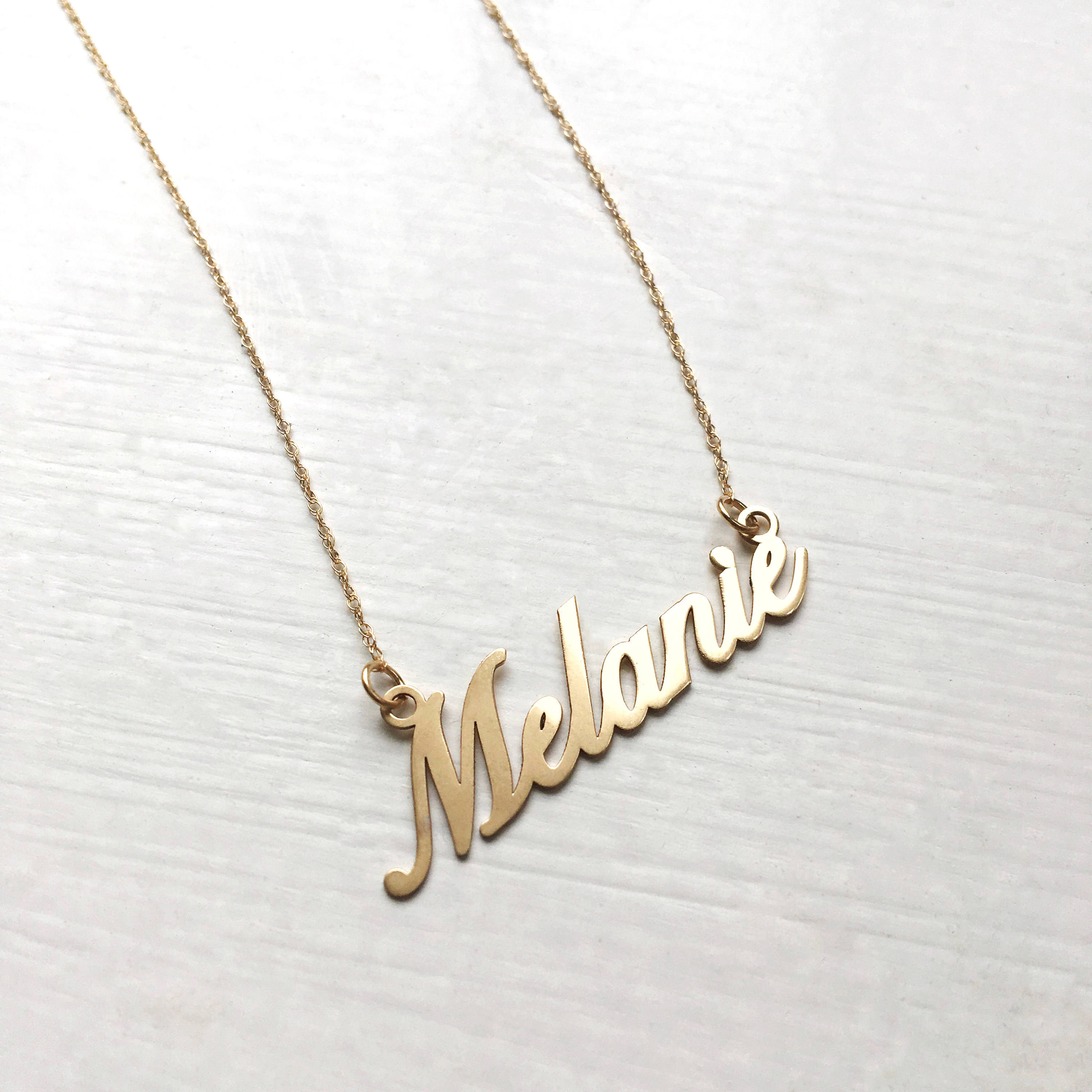 Sterling Silver/Gold-Plated Script Nameplate Necklace