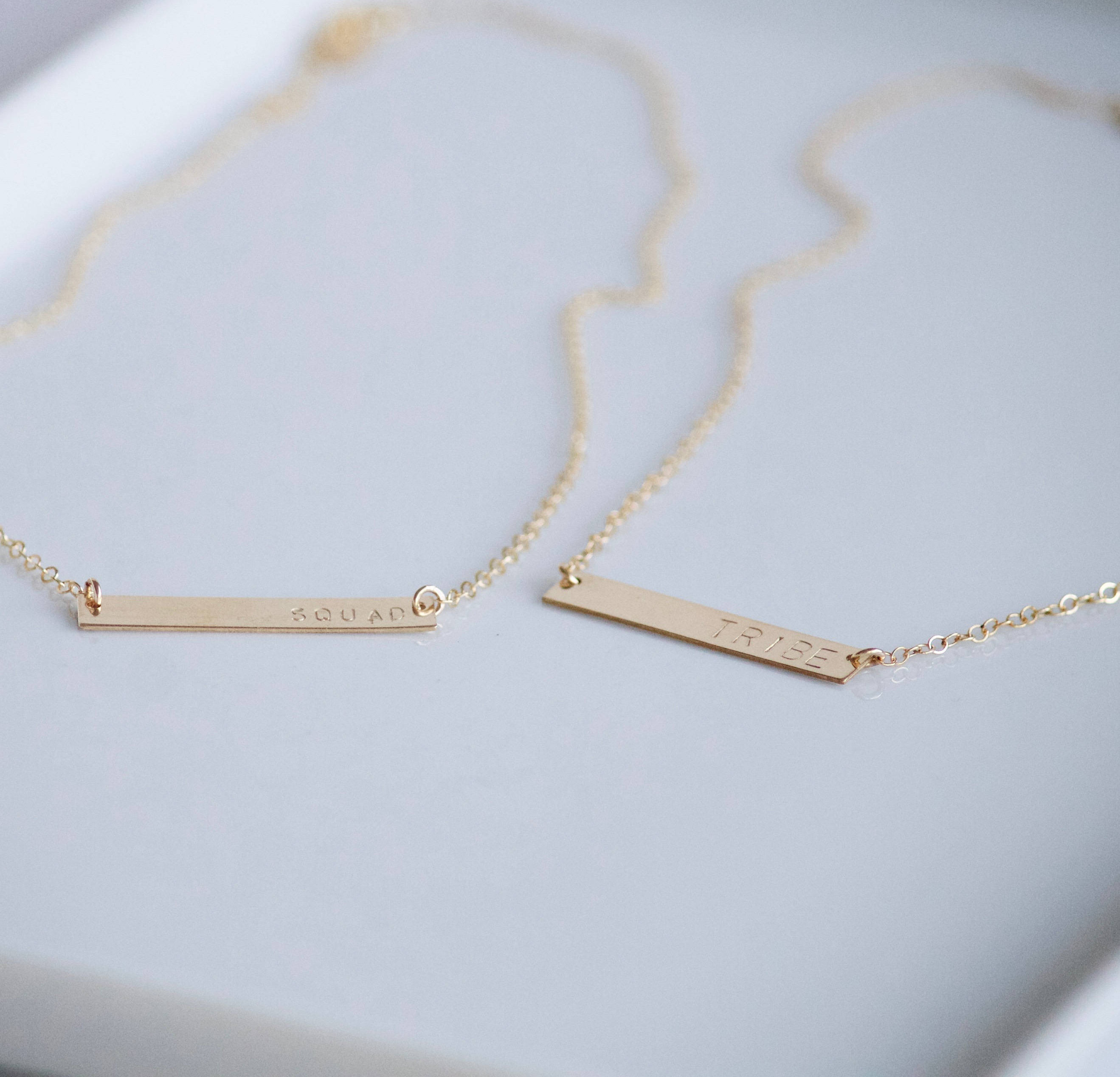 TRIBE Necklace /Stamped Bar Jewelry / Custom Necklace / Gift Idea / Everyday Jewelry / Girlfriend Necklace / Bridesmaids Gift Idea