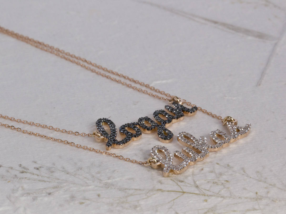 two name necklace , layered name necklace , diamond name necklace , double name necklace , name necklace gold , script name necklace