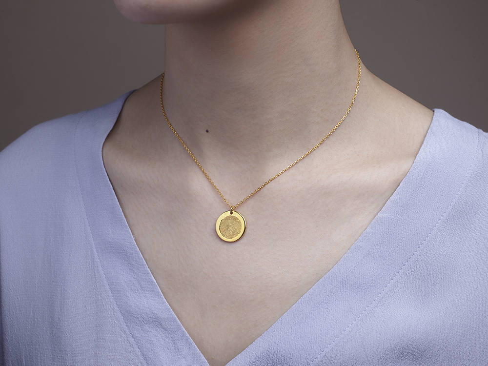 Dainty Fingerprint Necklace • Fingerprint Pendant • Loved One's Fingerprints Jewelry • Personalized Memorial Necklace