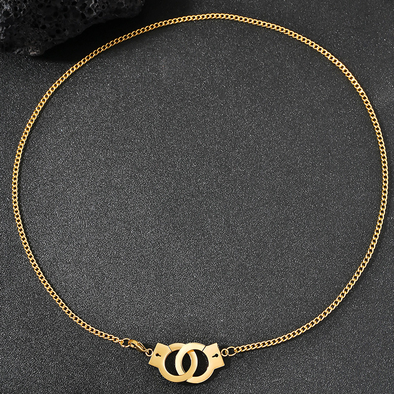 Handcuff Personalised Necklace in 18ct Gold Plating - AMAZINGNECKLACE.COM