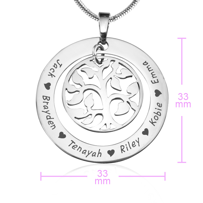 Personalised My Family Tree Necklace - Sterling Silver - AMAZINGNECKLACE.COM