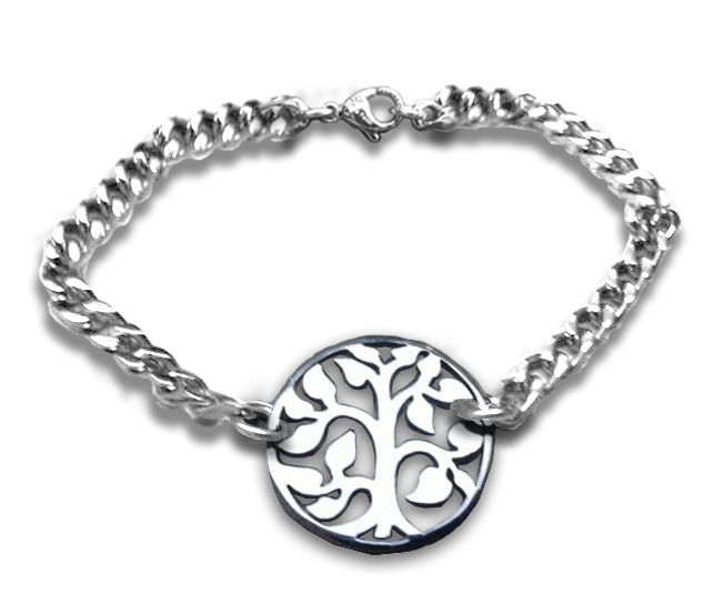 Personalised Tree Bracelet - Sterling Silver - AMAZINGNECKLACE.COM