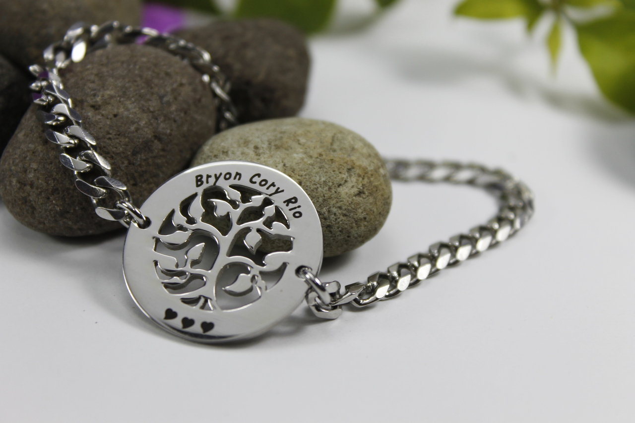 Personalised My Tree Bracelet/Anklet - Sterling Silver - AMAZINGNECKLACE.COM