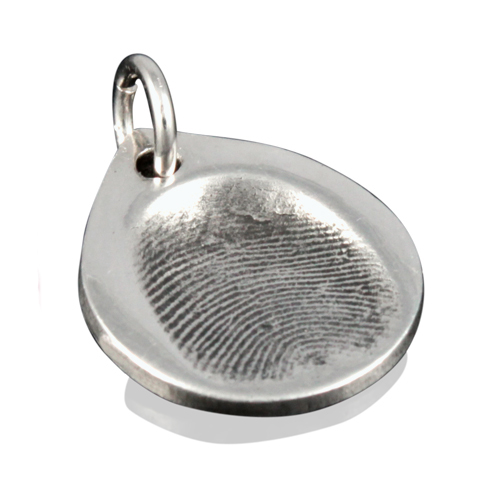 925 Sterling Silver FingerPrint TearDrop Pendant - AMAZINGNECKLACE.COM