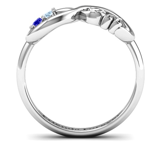 BFF Friendship Infinity Personalised Ring with 2 - 7 Stones  - AMAZINGNECKLACE.COM