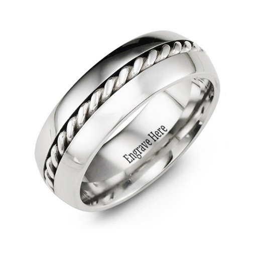 Cobalt Rope Personalised Ring - AMAZINGNECKLACE.COM