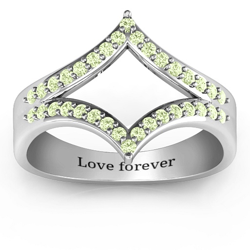 Symmetrical Sparkle Personalised Ring - AMAZINGNECKLACE.COM