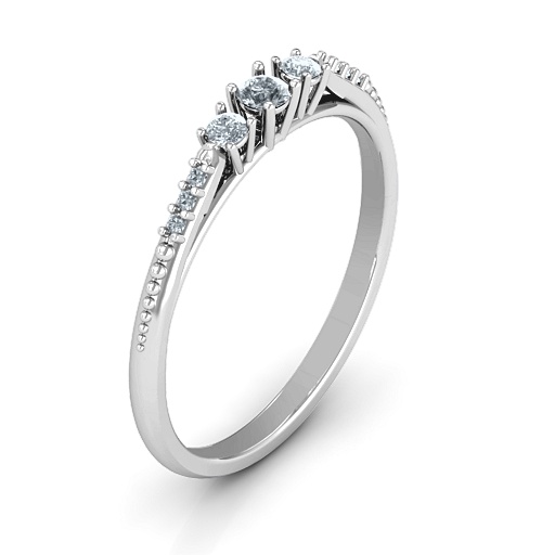 Trinity Personalised Ring on Accented Band - AMAZINGNECKLACE.COM