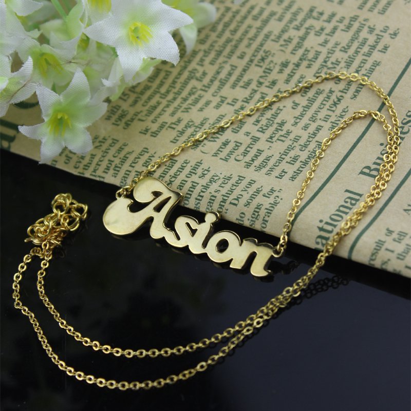 Ghetto Cute Name Personalised Necklace 18ct Gold Plated - AMAZINGNECKLACE.COM