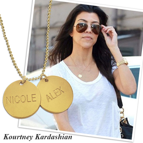 18ct Gold Plated Silver Disc Pendant Personalised Necklace - AMAZINGNECKLACE.COM