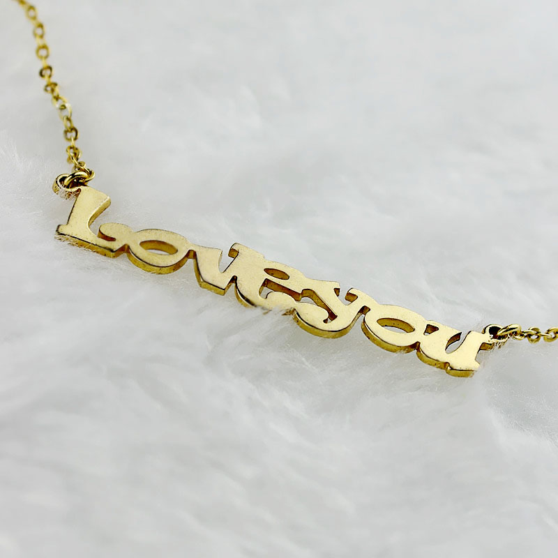 Cute Cartoon Ravie Font 18ct Gold Plated Name Personalised Necklace - AMAZINGNECKLACE.COM