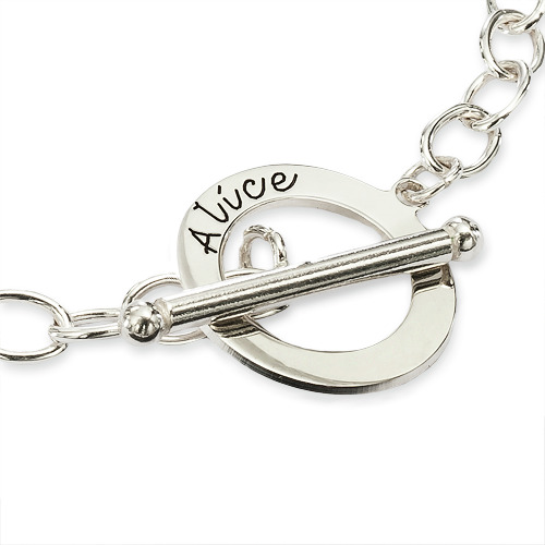 Personalised Sterling Silver T-Bar Bracelet/Anklet - AMAZINGNECKLACE.COM