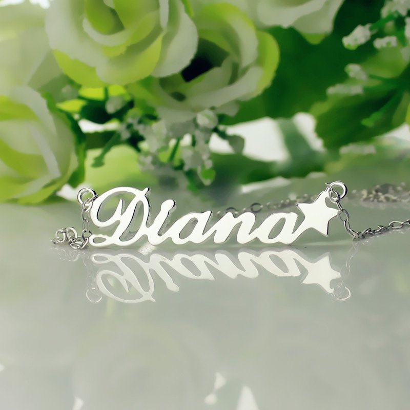 Personalised Letter Necklace Name Necklace Sterling Silver - AMAZINGNECKLACE.COM