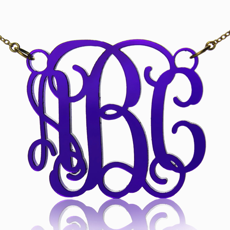 Personalised Cut Out Acrylic Monogram Necklace - AMAZINGNECKLACE.COM
