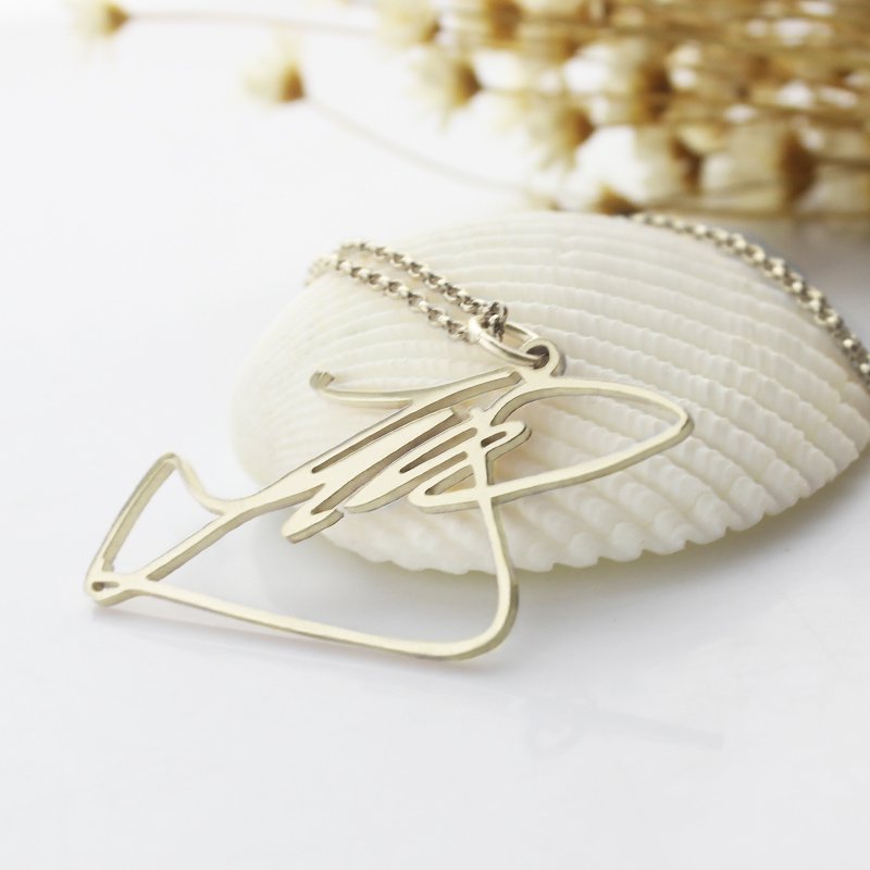 Custom Personalised Necklace with Your Own Signature Silver - AMAZINGNECKLACE.COM