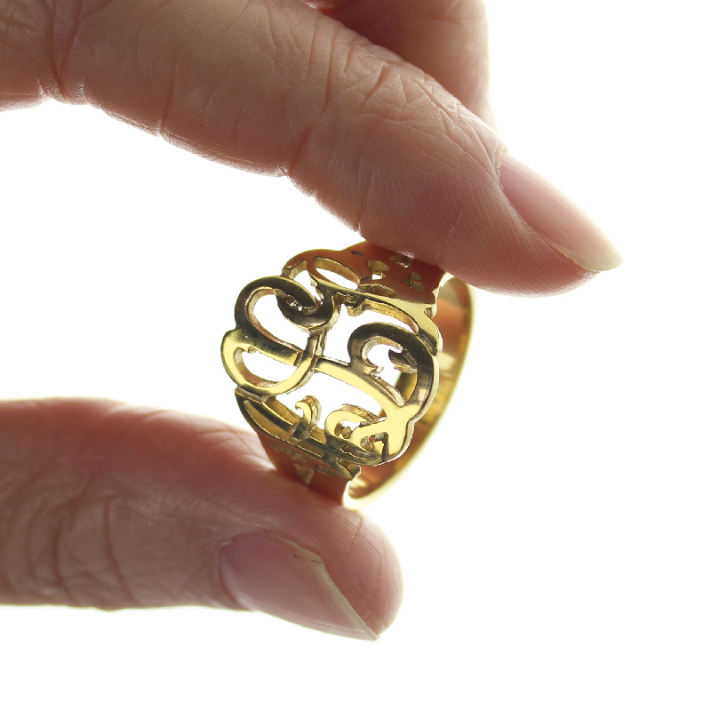 Personalised Hand Drawing Monogrammed Ring Gifts - AMAZINGNECKLACE.COM