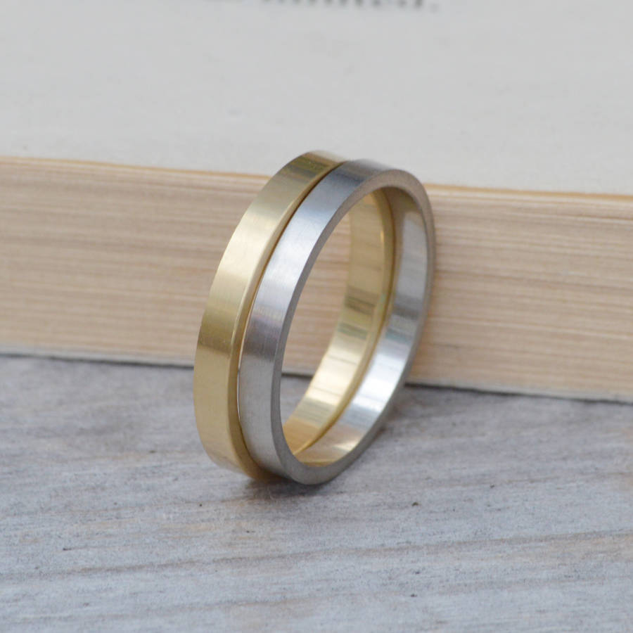 2mm Flat Wedding Band Wedding Personalised Ring Stackable - AMAZINGNECKLACE.COM