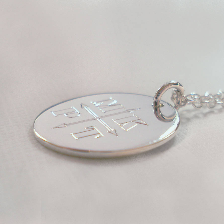 Engraved Monogram Arrows Personalised Necklace - AMAZINGNECKLACE.COM